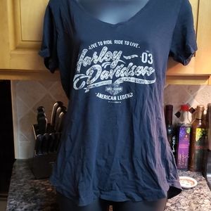 Womens short sleeve Harley Davidson shirt